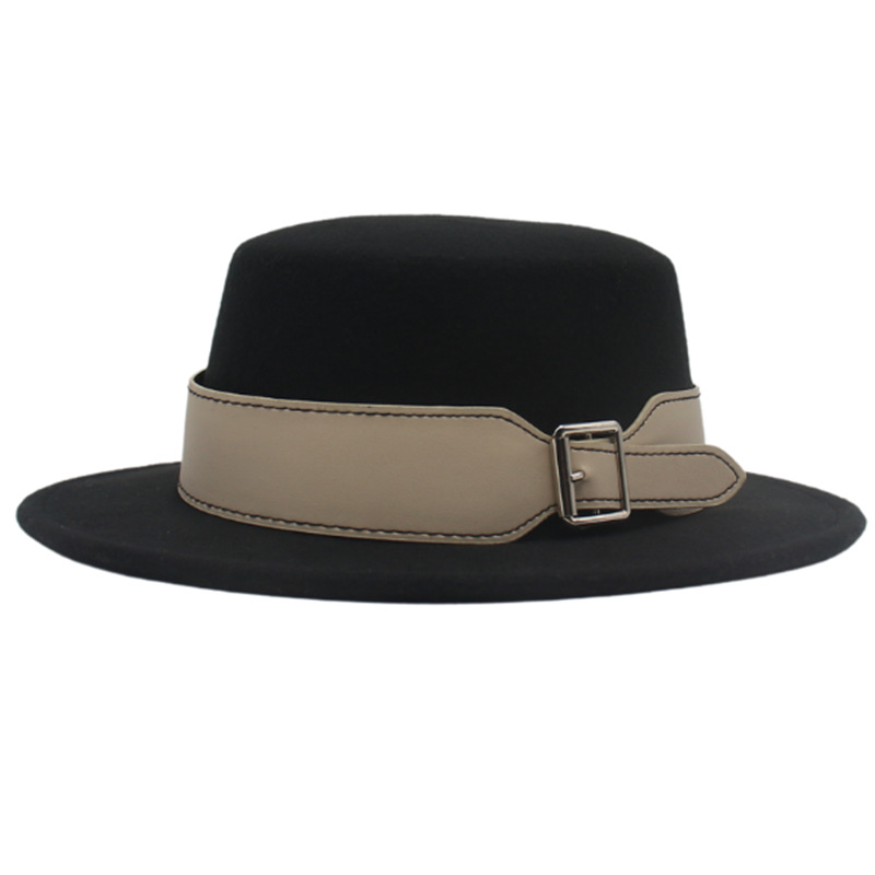 Felt Flat Top Fedora Hat with  - Mens Formal Look ulasan dan harga