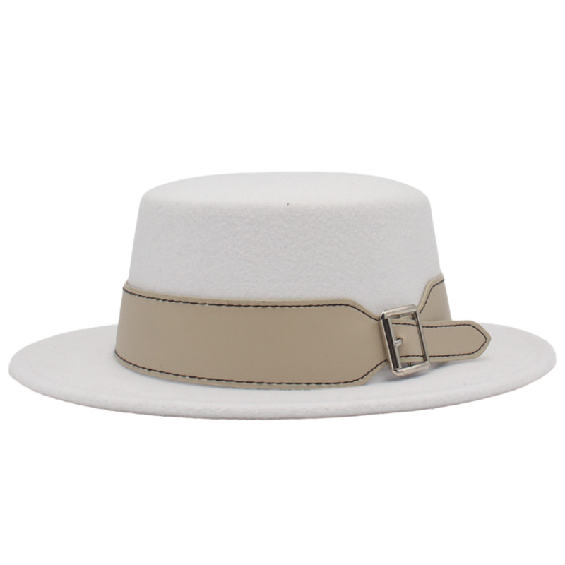 Felt Flat Top Fedora Hat with  - Mens Formal Look ulasan dan harga