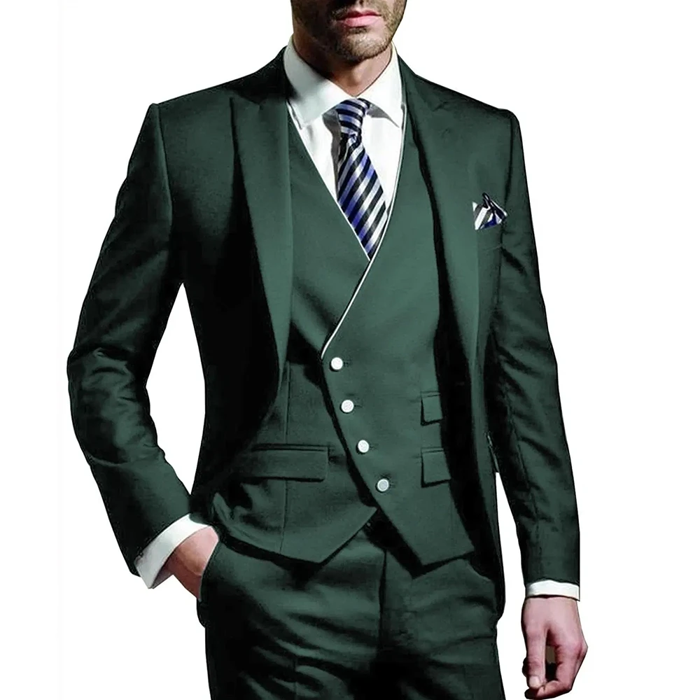 Men Suit  Army Green 3 Piece G - Men Formal Wear Green ulasan dan harga