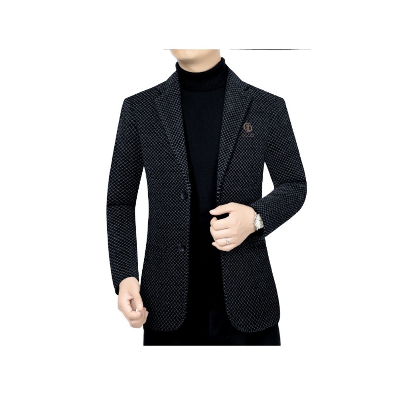 New Winter Men Plaid Business  - Men Formal Wear With Coat ulasan dan harga