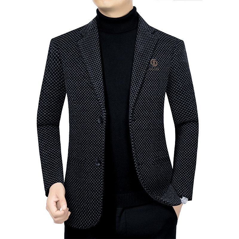 New Winter Men Plaid Business  - Men Formal Wear With Coat ulasan dan harga