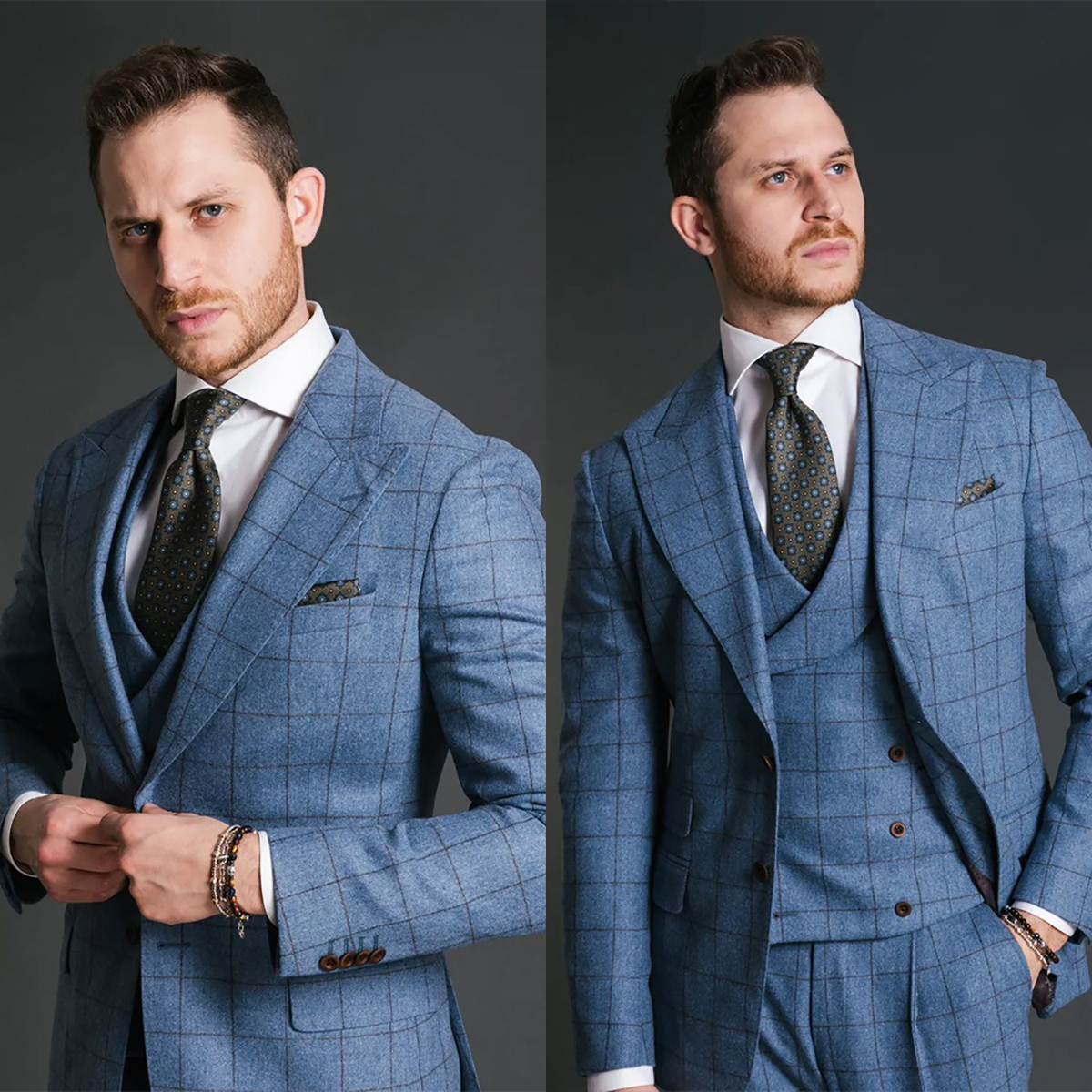 Blue Vintage Men Suit Tailor-M - Men Formal Wear Blue ulasan dan harga