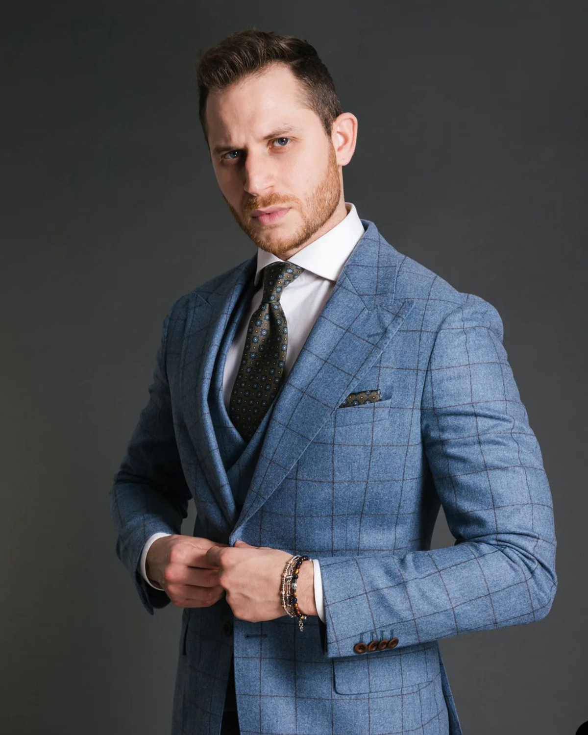 Blue Vintage Men Suit Tailor-M - Men Formal Wear Blue ulasan dan harga