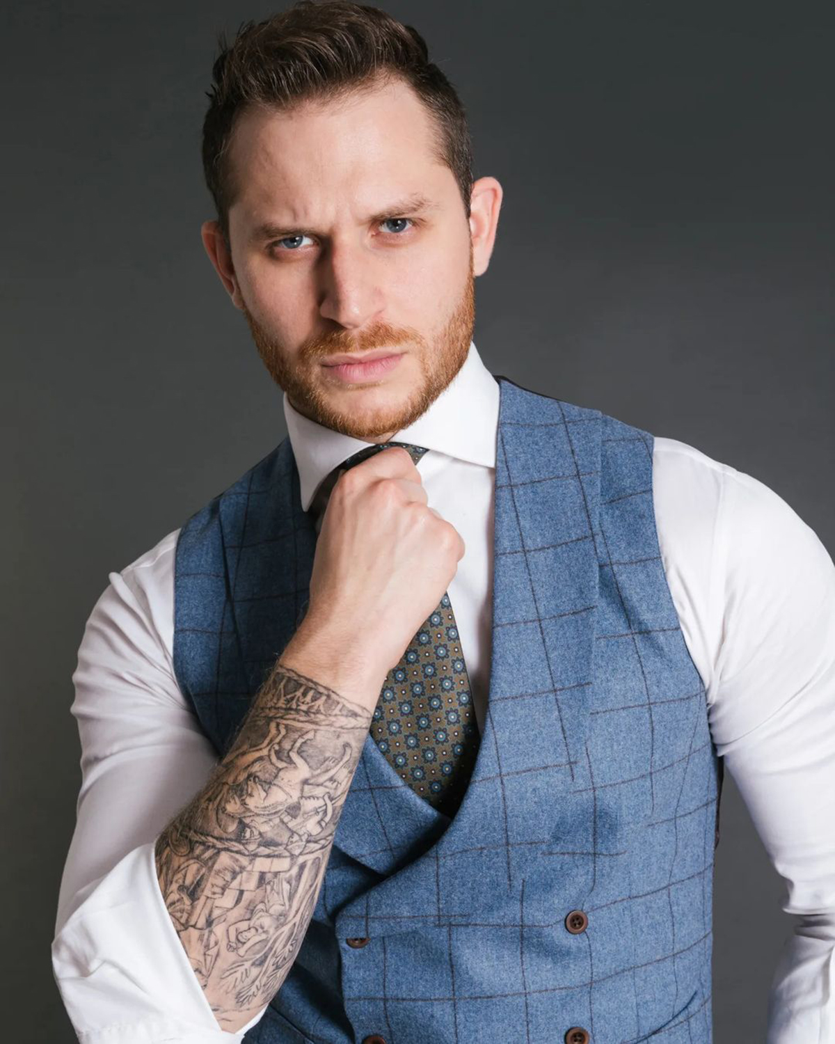Blue Vintage Men Suit Tailor-M - Men Formal Wear Blue ulasan dan harga