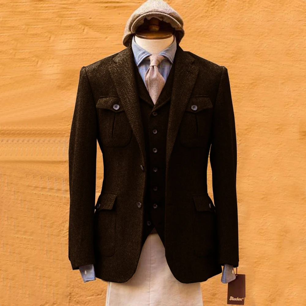 Men's Suit Herringbone Formal  - Mens Formal Look ulasan dan harga