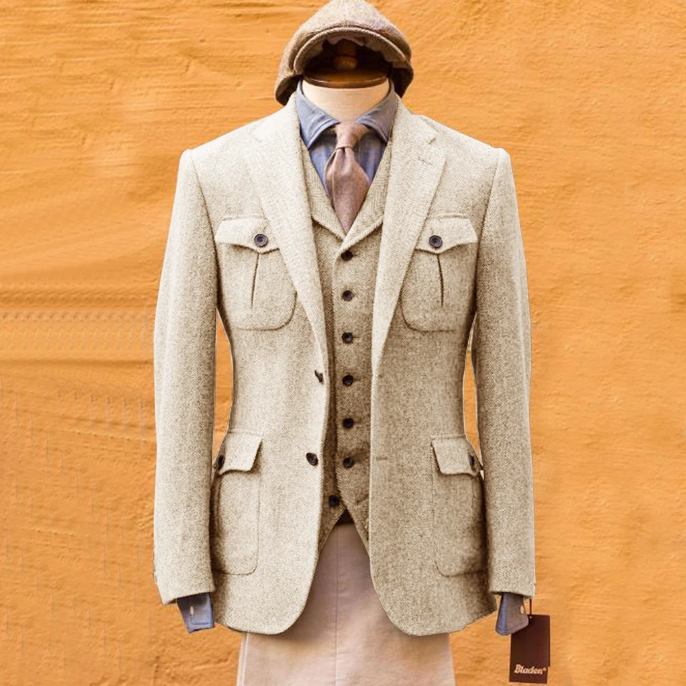 Men's Suit Herringbone Formal  - Mens Formal Look ulasan dan harga