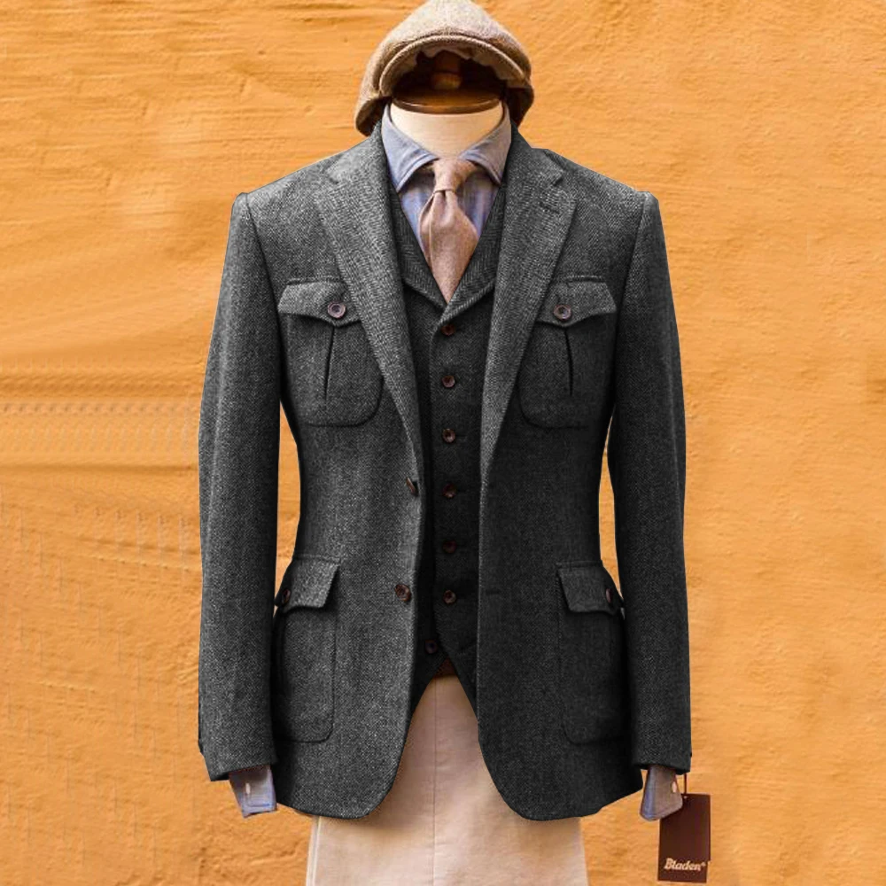 Men's Suit Herringbone Formal  - Mens Formal Look ulasan dan harga