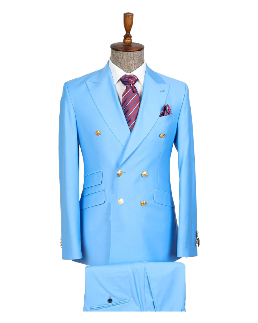 Double Breasted navy blue Men  - Men Formal Wear Blue ulasan dan harga