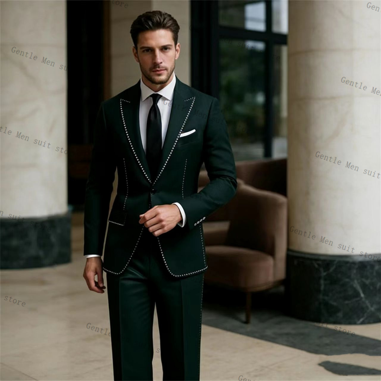 Crystals Luxury Green Men Suit - Men Formal Wear Green ulasan dan harga