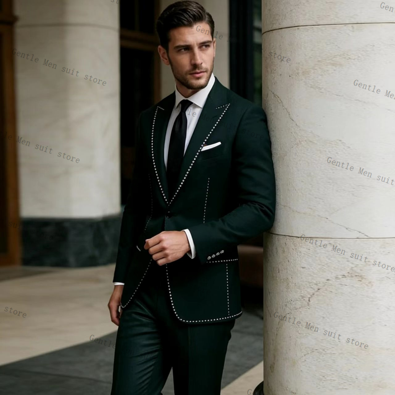 Crystals Luxury Green Men Suit - Men Formal Wear Green ulasan dan harga