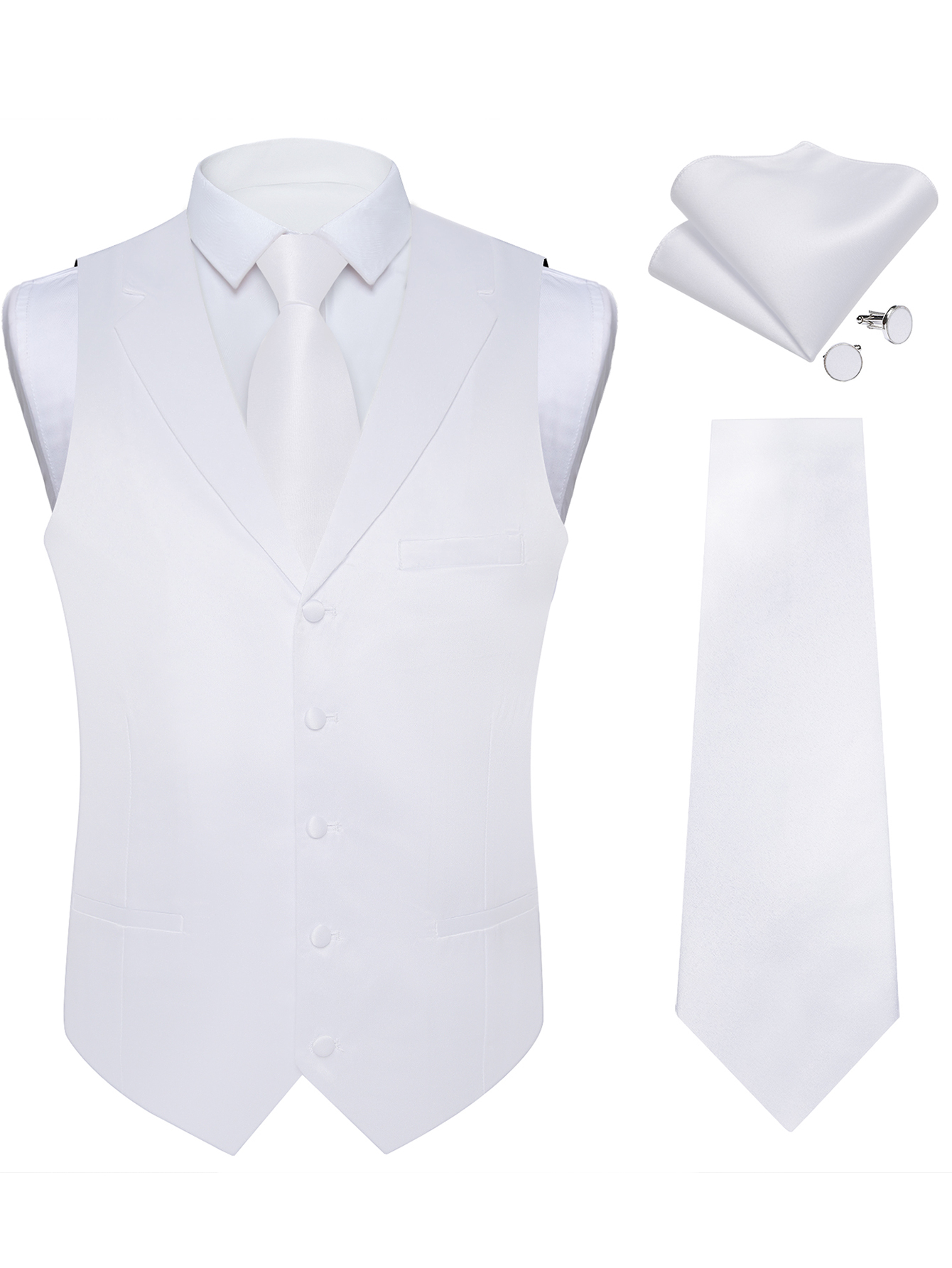 Solid Plain Collared Vest Acce - Mens Formal Look ulasan dan harga