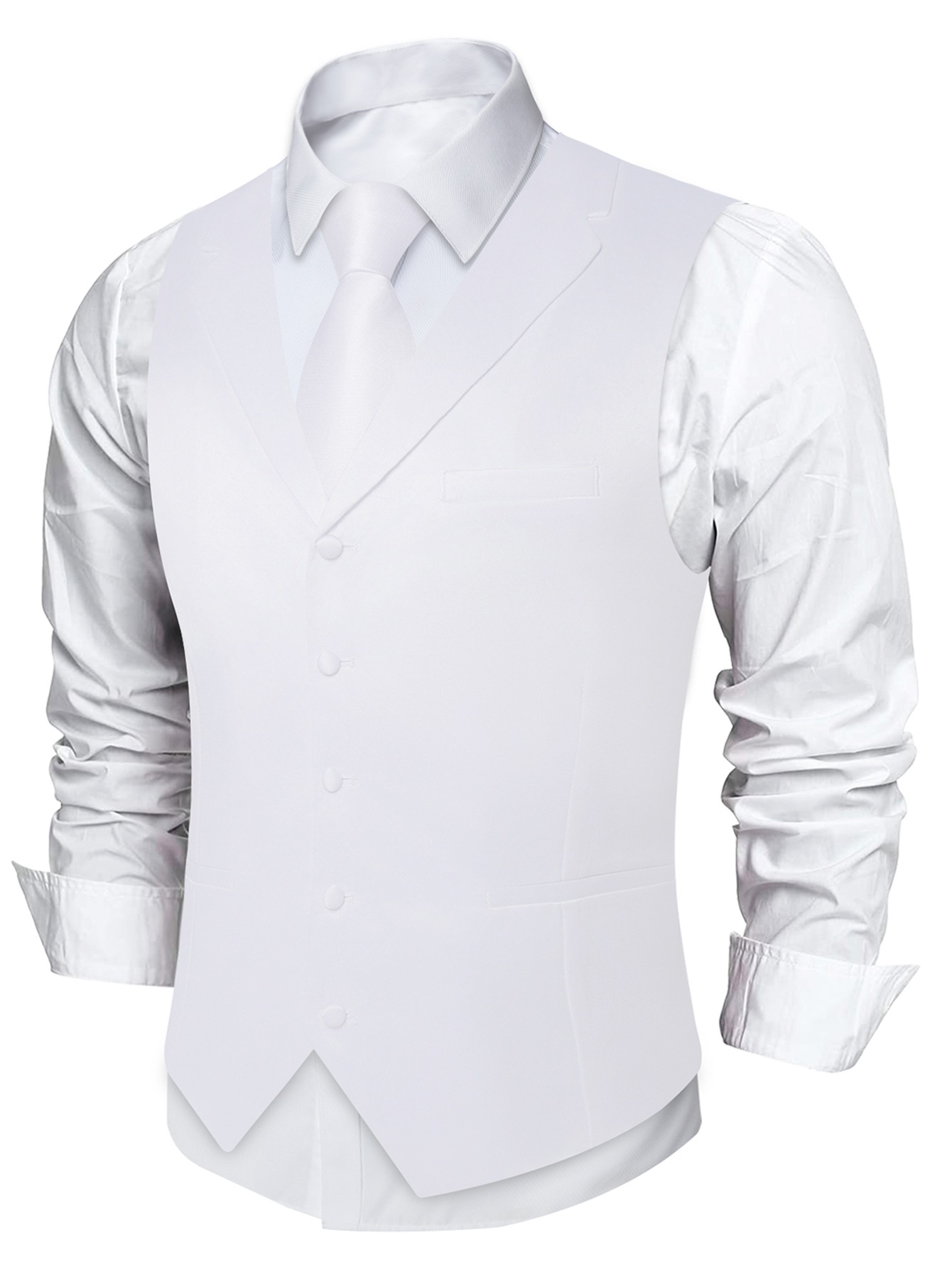 Solid Plain Collared Vest Acce - Mens Formal Look ulasan dan harga