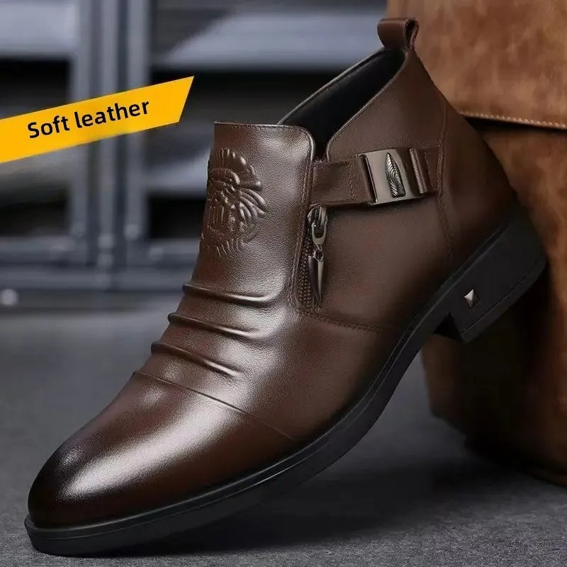 Trendy British Style Pointed T - Men Formal Wear With Boots ulasan dan harga