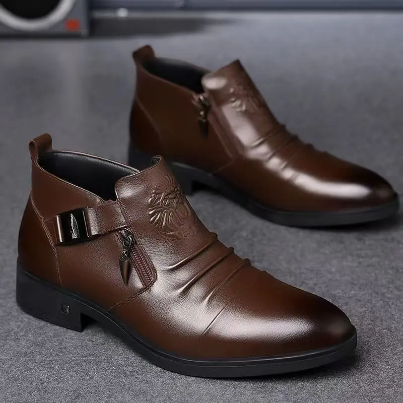 Trendy British Style Pointed T - Men Formal Wear With Boots ulasan dan harga
