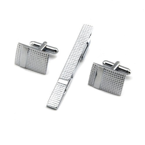 A Set Men's Tie Clip Cufflinks - Mens Formal Look ulasan dan harga