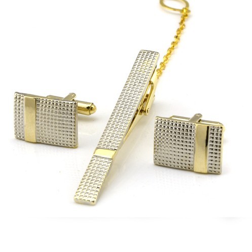 A Set Men's Tie Clip Cufflinks - Mens Formal Look ulasan dan harga